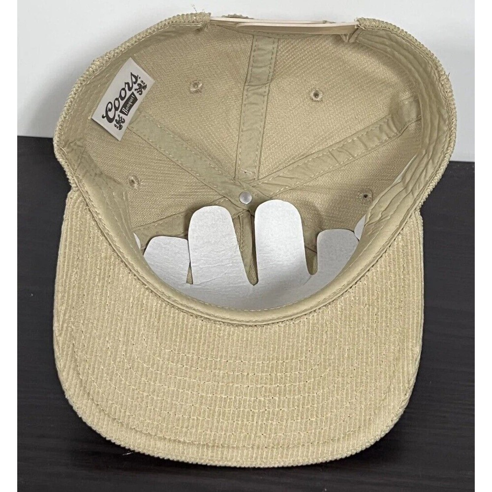 Coors Beer Khaki Corduroy Snapback Golden Colorado Banquet Trucker Hat Cap New - Picture 11 of 15